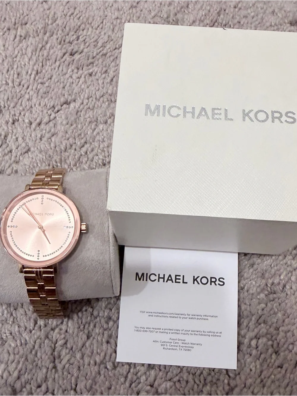 Michael Kors Rose Gold Crystal-Accent Women's Bracelet Watch